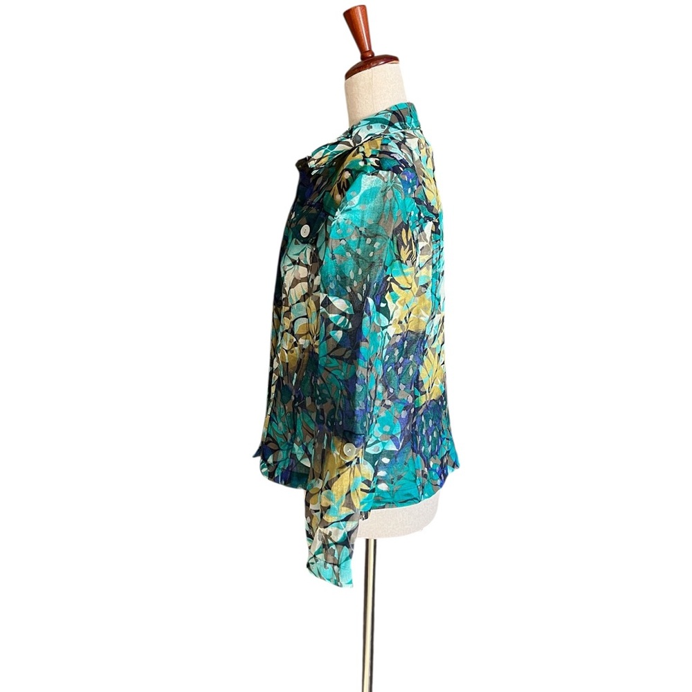 Ruby Rd. Sheer Button-Up Jacket With A Tropical F… - image 7